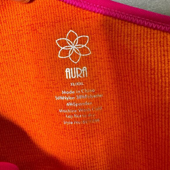 One Shoulder Colorblock Bodysuit Pink Orange Size XL XXL Sexy - Picture 6 of 6